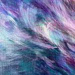 waltz of flower oil painting of Noriko Kurafuji sakura flowing flower spring flower impression art abstract flower art at Art Yi gallery in Brussels