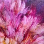Nagare wals van bloemen schilderij Noriku Kura Fuji roze en paarse lentebloem Japanse schilderkunst Japanse hedendaagse schilderkunst olieverfschilderij impressionistische schilderkunst Art Yi galerie Brusselse kunstgalerie