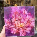 Valse de Nagare, peinture florale, Noriku Kura Fuji, fleurs printanières roses et violettes, peinture japonaise contemporaine, peinture à l'huile, peinture impressionniste, galerie Art Yi, galerie d'art de Bruxelles