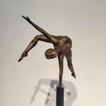 Balancing my giving (s) miniature dancing girl sculpture of Marc de Corte contemporary bronze sculpture woman sculpture dance sculpture at Art Yi gallery in Brussels