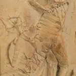 Figurative ceramic relief in 9 Greek Muses series by sculptor Emilio DiIorio