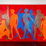 3-paneled figurative collage by painter Emilio DiIorio