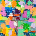 Vibrant abstract painting by artist Emilio DiIorio.