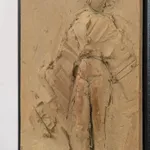 Figurative ceramic relief in 9 Greek Muses series by sculptor Emilio DiIorio