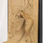Figurative ceramic relief in 9 Greek Muses series by sculptor Emilio DiIorio