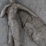 SSculptor Emilio DiIorio's series of 9 Greek Muses in black clay. Ceramic figurative relief is 4th of 9.