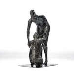 Sculptor Emilio DiIorio bronze of two figures.