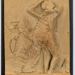 Figurative ceramic relief in 9 Greek Muses series by sculptor Emilio DiIorio