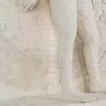 Female figurative relief in plaster by contemporary artist Emilio DiIorio. Relief is No. 4 in artist's Greek Muses series.