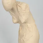 Fragmented figurative female torso in white ceramic. No. 3 in sculptor Emilio DiIorio's Sei donne series..