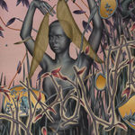 László von Dohnányi, Purple flowers with a yellow light, 2023