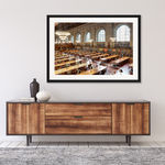 Mario Basner, New York Public Library II, Classic Brown Frame, White Liner