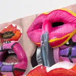 Gina Beavers, Painting Georgia O'Keeffe, Rothko and Pink Mondrian on my lips, 2021