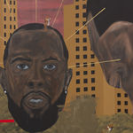 Jammie Holmes, A Self Portrait of an Artist on a Narrow Street, 2019