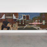 Jammie Holmes, A Self Portrait of an Artist on a Narrow Street, 2019