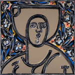 America Martin, Woman with Blue Leaves and Flowers, 2023