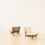 Móveis de Madeira Pailar, Slatted armchairs (2 units), 1950s