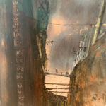 Anthony Amos, Three Trawlers, tied up