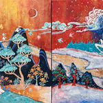 Tina Tiana, Whispers of the Forest( Autumn & Winter) Diptich , 2025