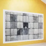 JR, Migrants, Mayra, Picnic across the border, Quadrichromie, Tecate, Mexico - U.S.A., 2018