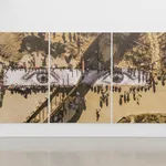 JR, Migrants, Mayra, Picnic across the border, Quadrichromie, Tecate, Mexico - U.S.A., 2018