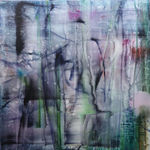 abstracted image of pond in blues and purples