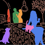 “Can You Keep A Secret”, painting by Chance Cooper artist from United States, based in LA. Available at Carousel Fine Art Miami.