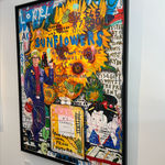 “Sunflowers Andy”, mixed media work by Jisbar artist from France, based in Portugal. Available at Carousel Fine Art Miami.