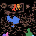 “Better Late Than Never”, painting by Chance Cooper artist from United States, based in LA. Available at Carousel Fine Art Atlanta.