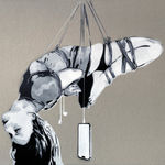 “Bound by Digital”, mixed media work on recycled card stock by BYC artist, from Switzerland. Available at Carousel Fine Art Miami.