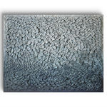 “ I think I can be everything” fusion of textile art and mixed media artwork by Rodrigo Franzao, a Brazilian artist currently based in the United States. Available at Carousel Fine Art.