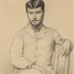 CHARLES EUGÈNE DAVID, Portrait of M. Rouillard seated, with a cigarette in hand