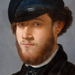 EUGÈNE LAMBERT, Portrait of a man in a wide-brimmed hat , c. 1870