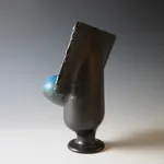 Yanagihara Mutsuo 柳原睦夫, Vessel "where the soul resides" 碧釉壷 “玉の所在”, 2014