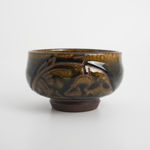 Kinjo Jiro 金城次郎, Teabowl with Fish Drawing 魚紋茶碗