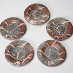 Wakao Toshisada 若尾利貞, Nezumi (Gray) Shino Plates 鼠志野 豆皿, 1980's