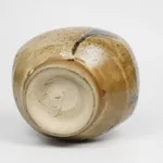 Murata Gen 村田 元, Jar, Black Slip Over Rice Husk Glaze 糠釉黒文扁壺