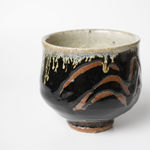 Hamada Shoji 濱田庄司, White-glazed square bottle with black drip