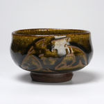 Kinjo Jiro 金城次郎, Teabowl with Fish Drawing 魚紋茶碗