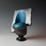 Yanagihara Mutsuo 柳原睦夫, Vessel "where the soul resides" 碧釉壷 “玉の所在”, 2014