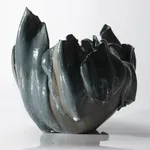 Kato Mami 加藤真美, Black frost glazed tea bowl 1, 2025