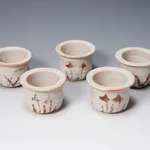 Wakao Toshisada 若尾利貞, Shino mukozuke cups, Set of 5