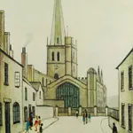 L.S Lowry, Burford Church , 1973