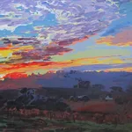 Jian Wang, Untitled Landscape Sunset Vineyard, 2014