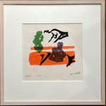 Henry Moore, Violet Torso on Orange Stripes, 1967