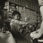 Quentin C. Doit, Press Photo Showing "Indian Power" Button, 1973