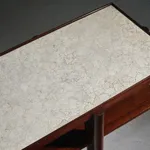 Square Coffee Table in Walnut with Staggered Legs, Italy, 1960s