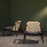 Oversized Lounge Chairs in Chromed Steel, Reupholstered in Black Corduroy Fabric, Italy, 1970s