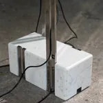 Table Lamp with Chrome Concentric Circles, Italy, 1970s