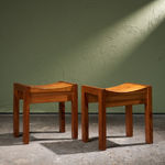 Square Coffee Table in Walnut with Staggered Legs, Italy, 1960s